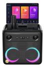 Caixa de Som Karaoke 600W Joog Ikarao X2 Tela 10,1 2 Microfones Sem Fio