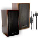 Caixa de Som Multimidia USB P2 10W RMS Madeira Linda Marrom Caixa de Som Multimidia USB P2 10W RMS Madeira Linda Marrom