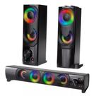 Caixa De Som Pc Usb P2 Potente Soundbar Notebook Rgb Luz Led KP-6041