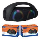 Caixa De Som Portátil Amplificador Bluetooth Booms Com Alça preto Caixa De Som Portátil Amplificador Bluetooth Booms Com Alça preto
