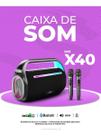 Caixa de Som Portátil Bluetooth Imenso X40 80w Ipx4 com 2 Mic Cor Preto