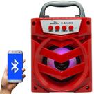 Caixa de Som Portátil Bluetooth Mp3 USB Radio Fm 6W Grasep D-BH1065 Vermelha