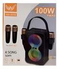 Caixa De Som Portatil Com 2 Microfones Sem Fio AM-8508 Cor Laranja