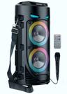 Caixa De Som Portátil Torre Bluetooth Rádio Fm Mp3 Pen Drive Usb Sd Microfone Controle Bateria Led Rgb Grasep