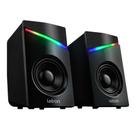 Caixa De Som Potente Pc Gamer Light Led RGB Rainbow USB Com Aux P2 - Leonora