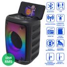 Caixa De Som Receptor Multi-Funções Colorido Bluetooth Conexão Para Microfone Potência 10W D4139