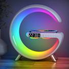 Caixa De Som Relógio Carregador Abajur carrega Indução Bluetooth Luminária Led G Musica Escritório