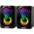 Caixa de Som RGB Iluminada Som Forte Alto Falantes Caixinha Luz Gamer PC Notebook Computador Ozzix