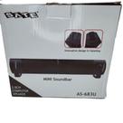 Caixa de som usb as-683u 4w rms mini soundbar preto satellite