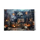 Caixa De Tesouro Pirata Retrô Para Meninos, Decoração De Festa De Halloween Com Tema Náutico E Ilha,