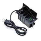 Caixa De Tomada 4 Blocos 3 Tomadas 10A 2 USB 4.9A preto Caixa De Tomada 4 Blocos 3 Tomadas 10A 2 USB 4.9A preto