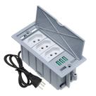 Caixa De Tomada 4 Blocos 3 Tomadas 10A 3 USB 5.2A Cinza Caixa De Tomada 4 Blocos 3 Tomadas 10A 3 USB 5.2A Cinza