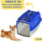 Caixa De Transporte Para Cachorro Médio Porte Avião Pet Shop Veterinário N4 MMA Pet Azul Até 18 Kilos