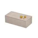 Caixa Decorativa Cinza Com Esferas Douradas 25x11x12cm Caixa Decorativa Cinza Com Esferas Douradas 25x11x12cm