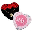 Caixa Decorativa Coração De Ferro Para Presente Com Rosas E Cordão 12cm Caixa Decorativa Coração De Ferro Para Presente Com Rosas E Cordão 12cm