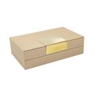 Caixa Decorativa em MDF Com Revestimento Fendi em Pu e Metal Dourado 14x23x6,5cm