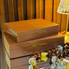 Caixa Decorativa G Marrom em material sintético Texturizado