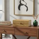 Caixa Decorativa Organizadora Multiuso Em Bambu Grande Com Tampa 27cm Caixa Decorativa Organizadora Multiuso Em Bambu Grande Com Tampa 27cm
