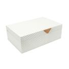 Caixa Decorativo Madeira Branco Maior Texturizado Diagonal