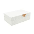 Caixa Decorativo Madeira Branco Menor Texturizado Diagonal