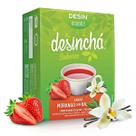 Caixa Desinchá Morango com Baunilha Suplemento Alimentar Natural 10 Sachês Original chá