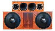Caixa duto régua 2x12 alto falante triton tr850 4ohms + corneteira 2x2 unlike 500 cor:laranja