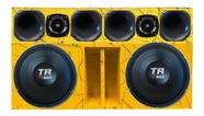 Caixa duto régua 2x12 alto falante triton tr850 4ohms + corneteira 4x2 unlike 400 cor:amarelo