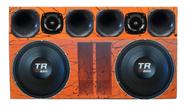 Caixa duto régua 2x12 alto falante triton tr850 4ohms + corneteira 4x2 unlike 400 cor:laranja