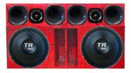 Caixa duto régua 2x12 alto falante triton tr850 4ohms + corneteira 4x2 unlike 400 cor:vermelho