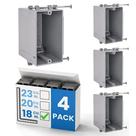 Caixa elétrica OHLECTRIC 18 pol³ em PVC, 4 unidades, fixação por pregos