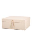 Caixa em MDF Com Revestimento em PU Bege G 27,5x23,5x11cm Caixa em MDF Com Revestimento em PU Bege G 27,5x23,5x11cm