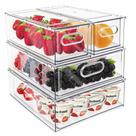 Caixa empilhável removível para gaveta de geladeira MANO 4Pack Clear