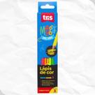 Caixa Estojo Lápis de Cor Macios Tris Mega Soft Color 6 Cores Neon Escolar