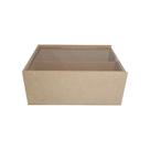 Caixa Estojo Retangular Tampa Acrilíca para Mini Vinho com 1 Divisória 25x18x10 Kit 10un Mdf Madeira