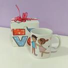 Caixa explosão Love- Dia dos Namorados com Caneca de Porcelana 325 ml