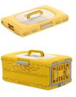 Caixa Gaiola Transporte Pet Cachorro E Gato PP Retrátil Plástico Amarelo, medida 57x33x37 cm