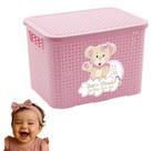 Caixa Infantil Bebê Mamãe Organizadora 3,5L Rosa Resistente