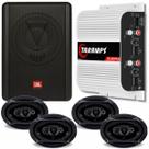 Caixa JBL Amplificada SW8AMS 200W com 4 Alto Falantes 6x9 pol JBL 69QDFX110 110W e Módulo Amplificador Taramps TS400 400W Caixa JBL Amplificada SW8AMS 200W com 4 Alto Falantes 6x9 pol JBL 69QDFX110 110W e Módulo Amplificador Taramps TS400 400W