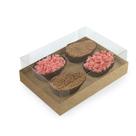 Caixa Kraft Degustação 4 mini Ovos 50g Páscoa 16x11x6 6un