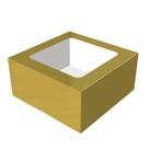 Caixa laminada c/visor p/4 doces ouro c/10 c4668 - ideia