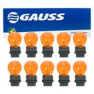 Caixa Lampada PY27 7W Gauss 12V Base Plástica 3157NA 2 Polos Lanterna Seta Pisca 10 Unidades