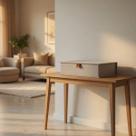 Caixa MDF Com Tampa e Revestimento em Linho Luxo Cinza