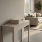 Caixa MDF Tampa e Revestimento em Linho Luxo Off Withe
