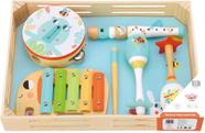Caixa Musical Animais 6 Peças Madeira TF567, Tooky Toy Caixa Musical Animais 6 Peças Madeira TF567, Tooky Toy