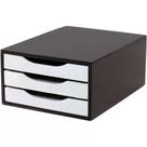 Caixa organizador 3 gavetas madeira preto e branco Souza Caixa organizador 3 gavetas madeira preto e branco Souza