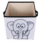 CAIXA ORGANIZADOR DE BRINQUEDO INFANTIL COLORIDA ESTAMPADA 28x30x28cm Estampa:elefante