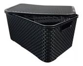 CAIXA Organizador Rattan 40 Litros Preta CAIXA Organizador Rattan 40 Litros Preta