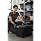 Caixa Organizadora 56L Preta Tampa Resistente - 58x40x34cm