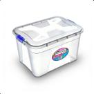 Caixa Organizadora 56L Transparente Grande Multiuso Com Travas e Tampa Plástico Resistente Caixa Organizadora 56L Transparente Grande Multiuso Com Travas e Tampa Plástico Resistente