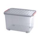 Caixa Organizadora 60 litros com Rodinhas e Tampa e Travas Plástico Polipropileno Multiuso
